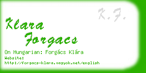 klara forgacs business card